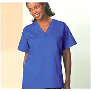 Fashion Blend Scrub Shirt Set-In Short Sleeves Medium Blueberry Unisex Ea