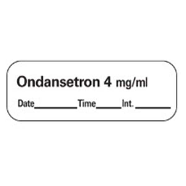 Anesthesia Label DTI Ondansetron 4mg/mL White 1-1/2x1/2&quot; 600/Rl