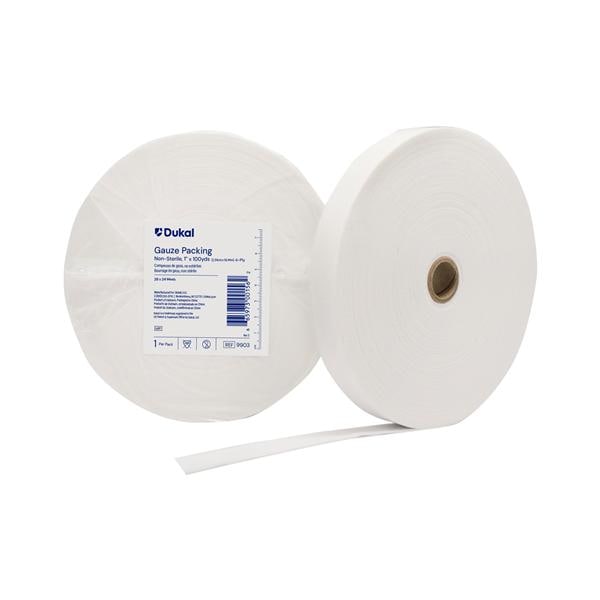 100% Cotton Gauze Packing 1"x100Yd 4 Ply Non-Sterile LF