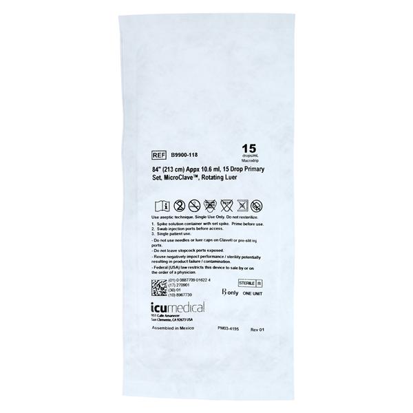 IV Administration Set Bravo 24 84" 15 Drops/mL Priming Volume 10.4mL 25/Ca