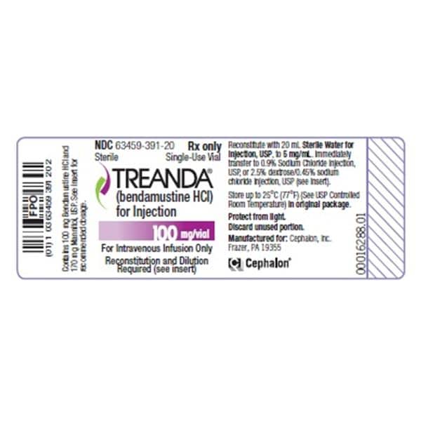 Treanda HCl 100mg/Vl Powder Each