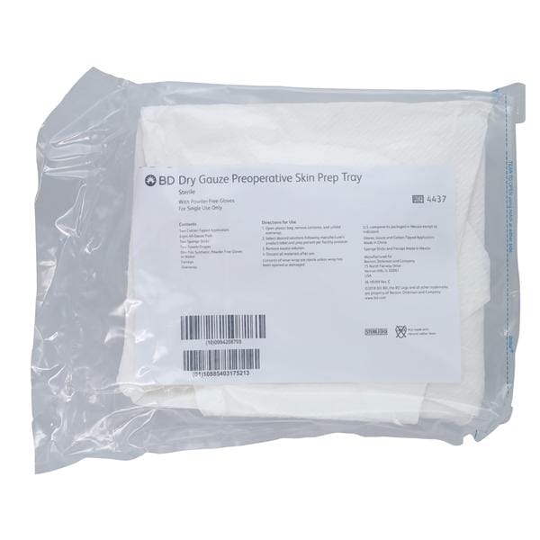 Dry Gauze Prep Tray Sterile
