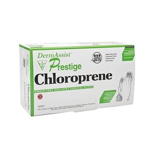 Prestige Chloroprene Surgical Gloves 6 White 100/Ca