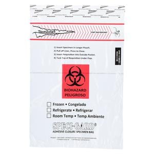 Speci-Gard Specimen Transport Bag Clear Adhesive Closure w/ 2-Wall/ Pkt 500/Ca