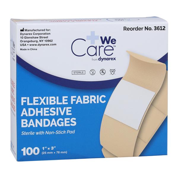 Adhesive Bandage Woven Fabric 1x3" Tan Sterile 100/Bx, 24 BX/CA
