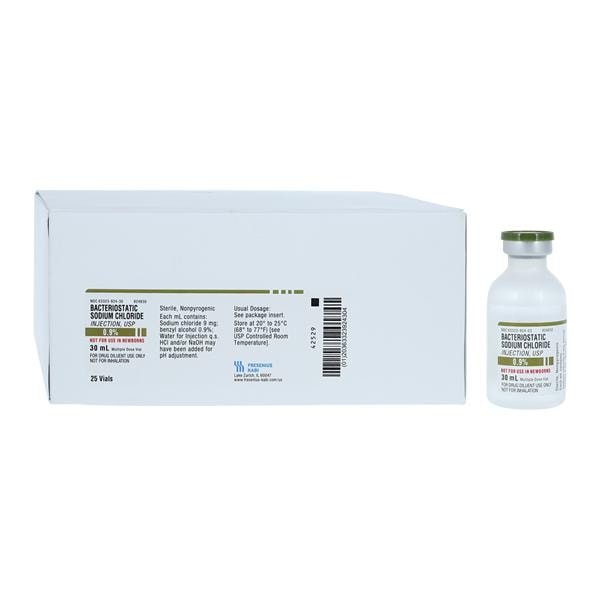 Sodium Chloride Bacteriostatic Injection 0.9% MDV 30mL 25/Package