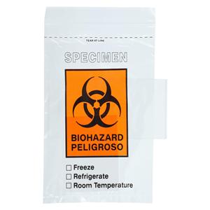 Specimen Transport Bag Clr/Blk/Rd Zipper Lock W/ Scr Ln/Dcmnt Pch/Abs Pd 500/Ca