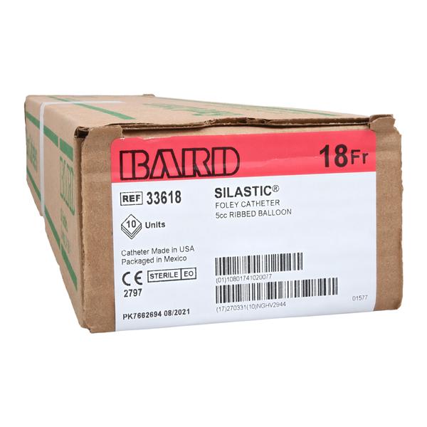 Silastic 2-Way Foley Catheter Short Round Tip Silicone Coated 18Fr 5cc