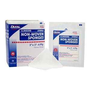 Clinisorb Rayon/Polyester Blend Gauze Sponge 3x3" 4 Ply Sterile Non-Woven LF