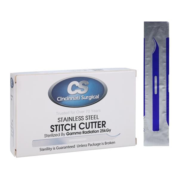 Stainless Steel Stitch Cutter Size 44 Sterile 100/bx