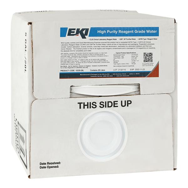 Deionized Water 20L Cubitainer 20L/Bx