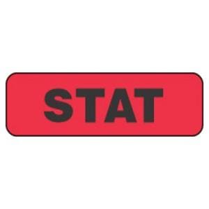 Label STAT Adhesive 1.25" x 3/8" Fluorescent Red 1000/Rl