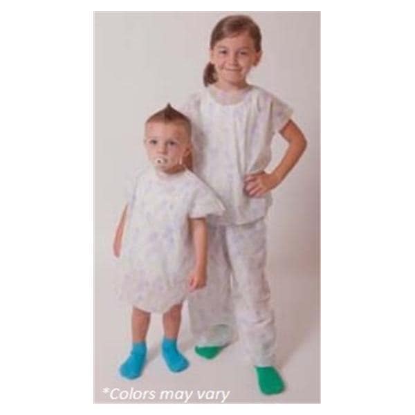 Patient Gown 20 in x 36 in Blue Large SMS Disposable 100/Ca