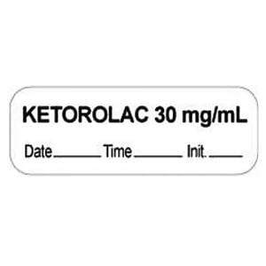 Label Ketorolac 30mg/ml White 1/2&quot;x1/2&quot; 1000/Rl 1000/Rl