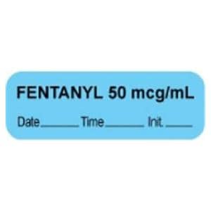 Anesthesia Label Fentanyl 50mcg/ml Blue 1-1/2x1/2" 1000/Rl