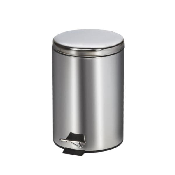 Cn Trsh SS/Enml Fnsh Sm StpOn Pdl Full-Width Hng Ld Slf-Cls W/ 2 Bhzrd Lbl Ea