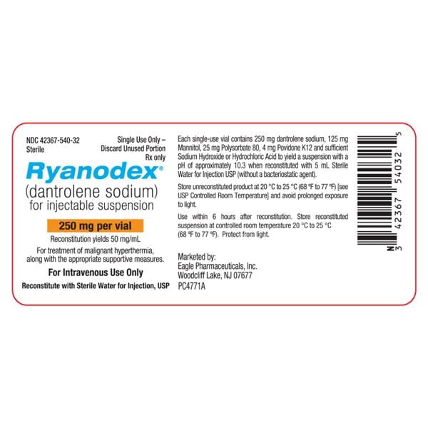 Ryanodex Injection 250mg SDV Each