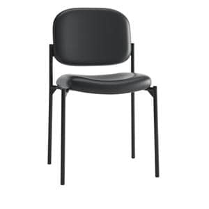 basyx by HON Leather Guest Chair Without Arms Black Ea