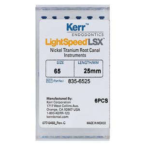 LightSpeed LSX Rotary Hand File 25 mm Size 65 Nickel Titanium Blue 6/Pk