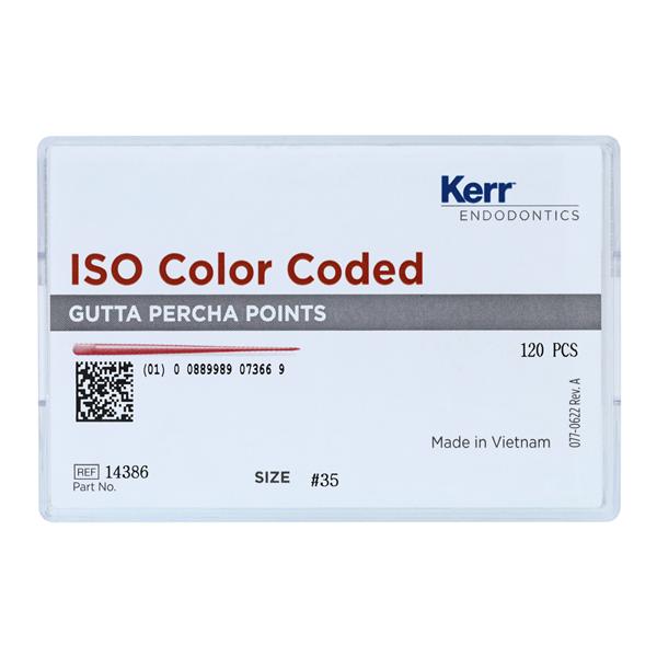 Tapered Hand Rolled Gutta Percha Points Size 35 Green 6/Bx