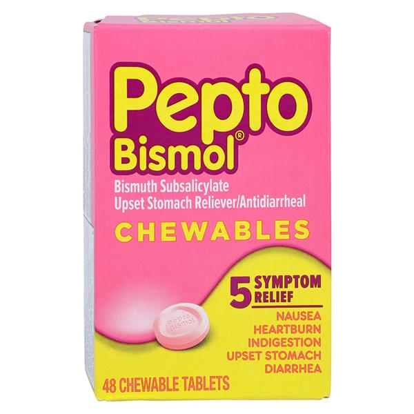 Pepto-Bismol Antacid/Antidiarrhea Chewable Tablets 262mg Original 48/Bx, 24 BX/CA