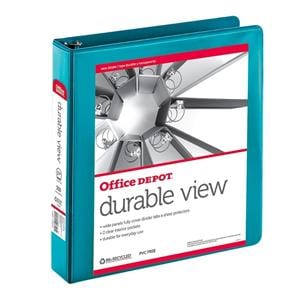 Nonstick Round-Ring View Binder 1 1/2 in Rings Jeweler Blue Ea