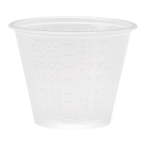 Medicine Graduated Cup Plastic Clear 1 oz 5000/Ca