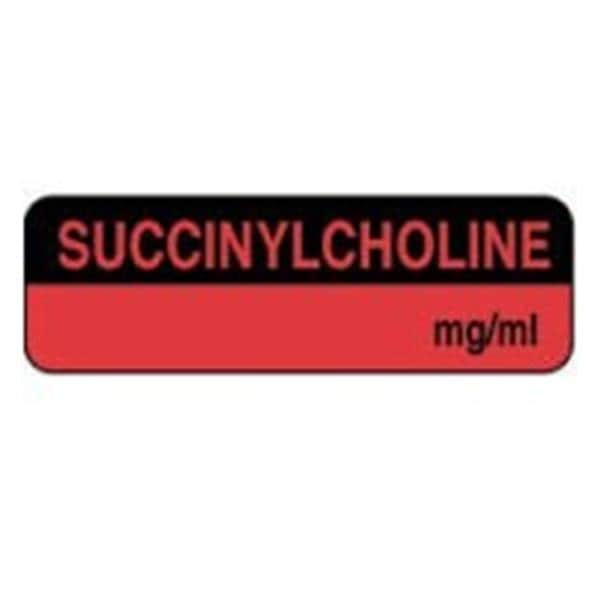 Anesthesia Label Fluorescent Red/Black 1-1/4x3/8" 1000/Rl
