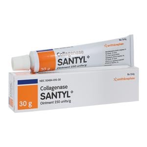 Collagenase Santyl Topical Ointment 250U/gm Tube 30gm Each, 12 TB/CA