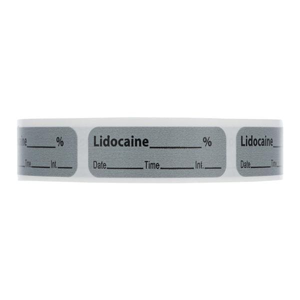 Anesthesia Label DTI Lidocaine % Gray 1-1/2x1/2&quot; 600/Rl
