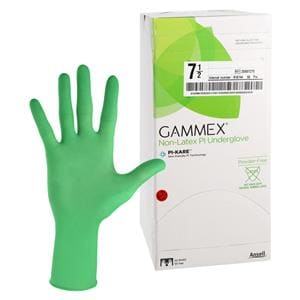 GAMMEX Non-Latex PI Underglove Polyisoprene Surgical Gloves 7.5 Green 50Pr/Bx, 4 BX/CA
