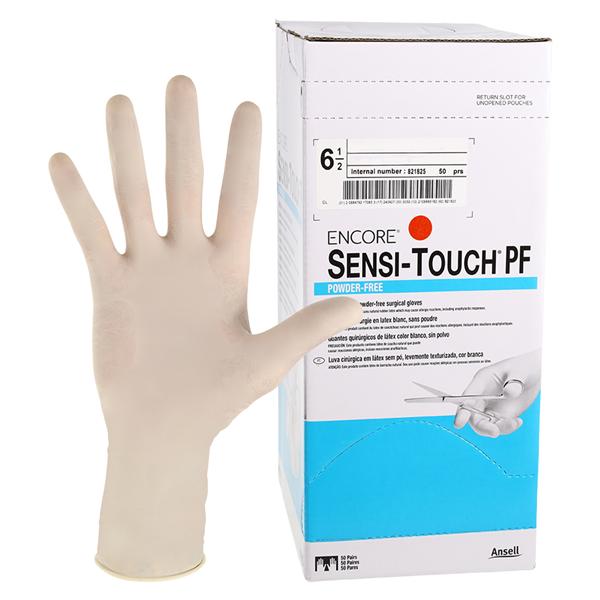 ENCORE Sensi-Touch PF Latex Surgical Gloves 6.5 Natural 50Pr/Bx