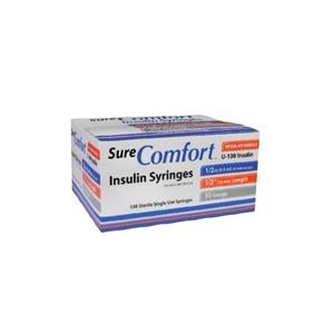 SureComfort Insulin Syringe/Needle 28gx1/2" 0.5cc Conventional LDS 500/Ca