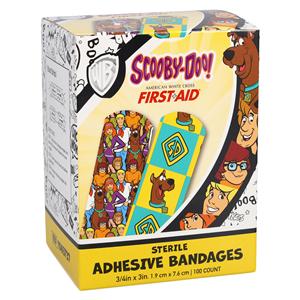 American White Cross Adhesive Strip Bandage Plastic 3/4x3" ScbyDo Strl 100/Bx, 12 BX/CA
