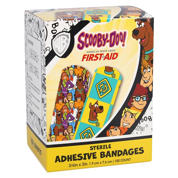 American White Cross Adhesive Strip Bandage Plastic 3/4x3" ScbyDo Strl 100/Bx, 12 BX/CA