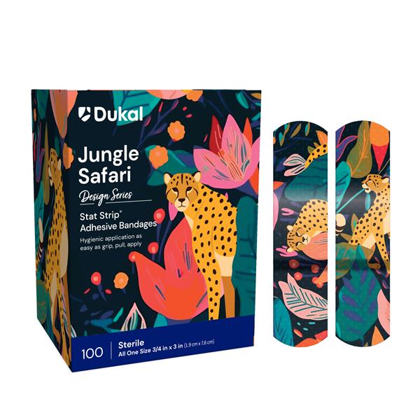 American White Cross Adhesive Bandage Plastic 3/4x3" Designer Safari Strl 100/Bx