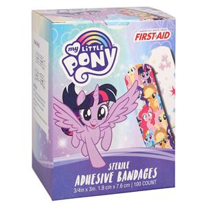 Stat Strip Adhesive Bandage Plastic 3/4x3" My Little Pony Sterile 100/Bx, 12 BX/CA