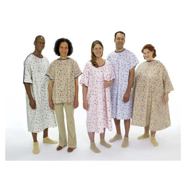 Monet Patient Gown Adult One Size Heather Reusable Ea