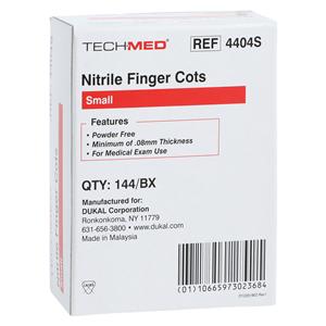 Tech-Med Nitrile Pre-Rolled Finger Cots Small White 144/Bx