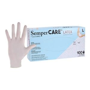 Sempercare Latex Exam Gloves Large Cream Non-Sterile 100/Bx