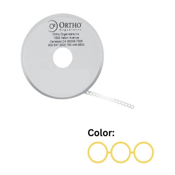 Ortho Organizers Chain Elastic Long 15 Feet Latex-Free Yellow Ea