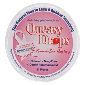 Queasy Drops Anti-Nausea Sour Raspberry 21/Pk
