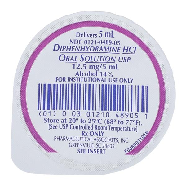 Diphenhydramine HCl Oral Solution 12.5mg UD Cup 5mL 100/Package