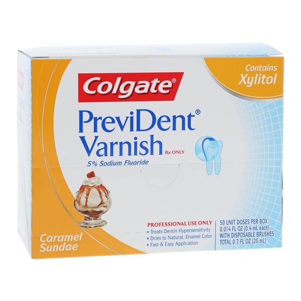 Colgate PreviDent Fluoride Treatment Vrnsh 5% Sod Fl .4mL Car Sundae 50/Bx, 12 BX/CA