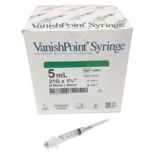 Syringe 5mL 21gx1-1/2" VanishPoint Safety 600/Ca