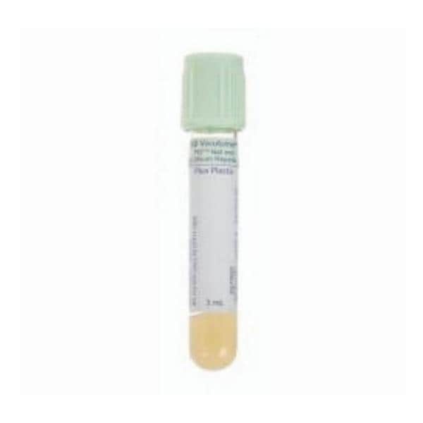 Vacutainer Blood Collection Tube Light Green 4.5mL Plastic 1000/Ca