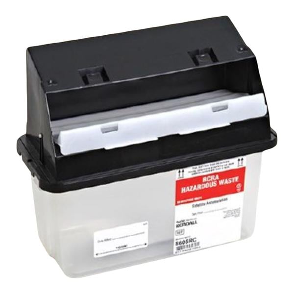 RCRA Hazardous Waste Container 5qt Clear/Black 6x13x11" Ld/Gskt Plstc Ea