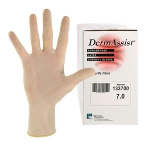 DermAssist Latex Surgical Gloves 7 Natural 50/Bx, 4 BX/CA