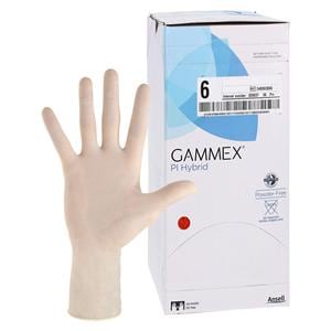 GAMMEX PI Hybrid Polyisoprene / Neoprene Surgical Gloves 6 Natural 50Pr/Bx, 4 BX/CA