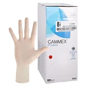 GAMMEX PI Hybrid Polyisoprene / Neoprene Surgical Gloves 8.5 Natural 50Pr/Bx, 4 BX/CA